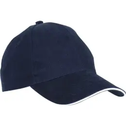 6 Panel Sandwich Peak Cap NavyWhite